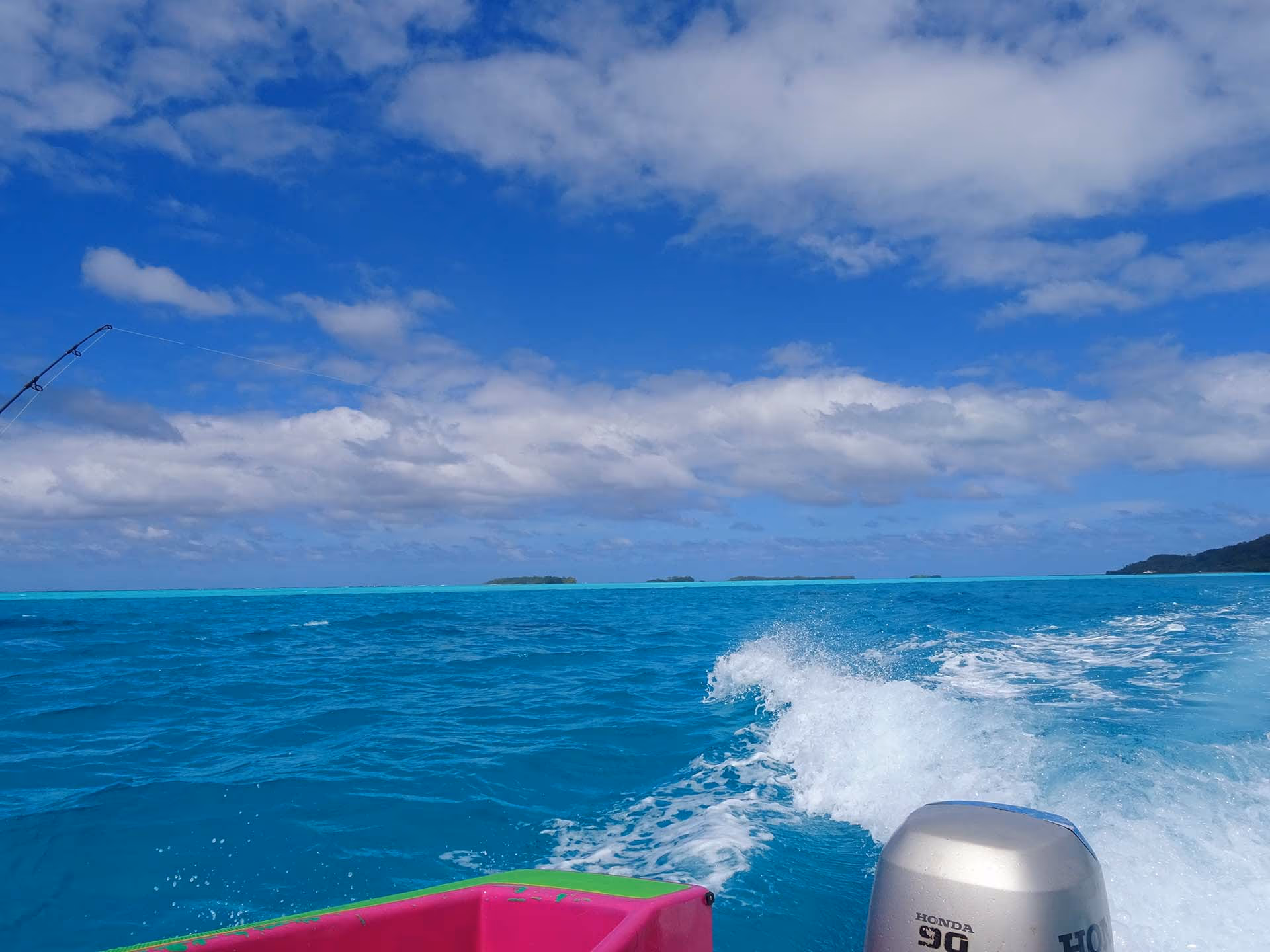 Sortie bateau dans le lagon